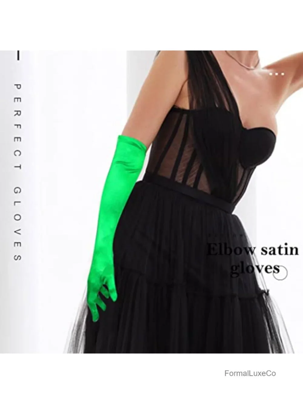 Elbow Length Satin Opera Gloves Women Vintage Party